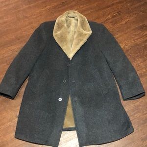 🔄 Saks Fifth Avenue Men’s Wool Blend Top Coat 44